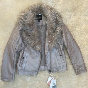 NWT Jessica Simpson Fawn Girls Jacket w/ Removable Fur Collar